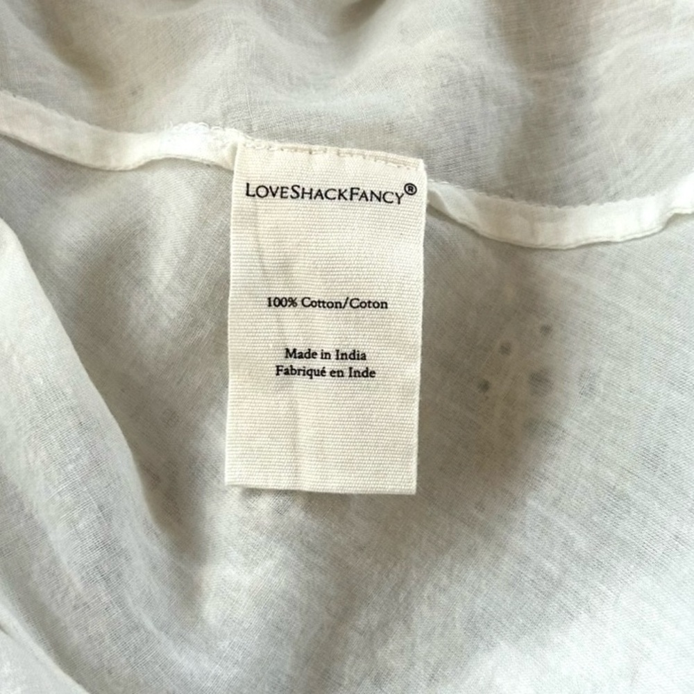 LoveShackFancy Stacy Floral Print Broderie Cotton Maxi Dress Cottagecore Size 0 - Picture 5 of 16